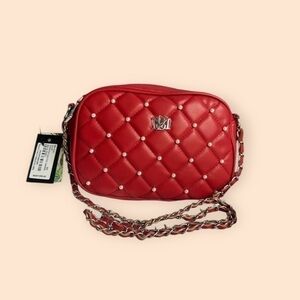 NWT BADGLEY MISCHKA Red Studded Crossbody